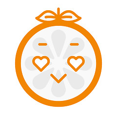 Image showing Emoji - orange in love with happy smile. Isolated vector.