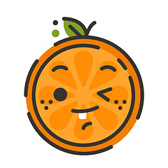 Image showing Emoji - winking orange with happy smile. Isolated vector.