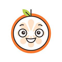 Image showing Emoji - laughing orange smile. Isolated vector.