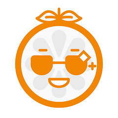 Image showing Emoji - cool orange with sunglasses. Isolated vector.