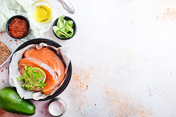 Image showing salmon with salad