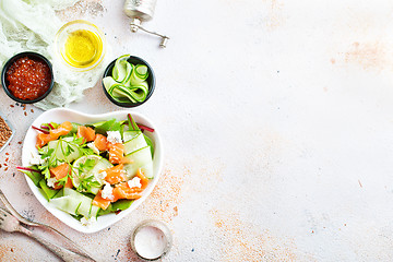 Image showing salad with salmon