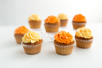 Image showing cupcakes with frosting on white background