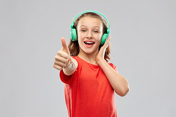 Image showing happy teenage girl with headphones