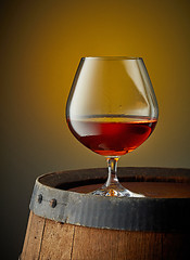 Image showing glass of cognac