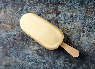 Image showing ice cream covered with white chocolate