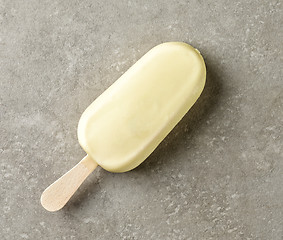 Image showing ice cream covered with white chocolate