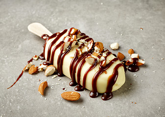 Image showing ice cream covered with white chocolate