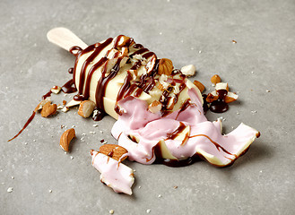 Image showing ice cream covered with white chocolate