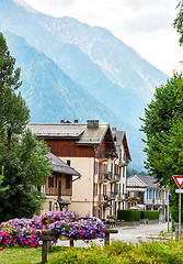 Image showing Street view of Chamonix town, France