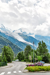 Image showing Street view of Chamonix town, France