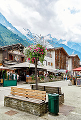 Image showing Street view of Chamonix town, France