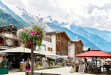 Image showing Street view of Chamonix town, France