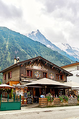 Image showing Street view of Chamonix town, France