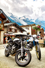 Image showing motor bikes on Chamonix street