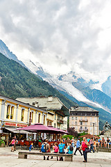 Image showing Street view of Chamonix town, France