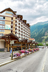 Image showing Street view of Chamonix town, France