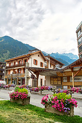 Image showing Street view of Chamonix town, France