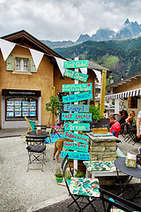 Image showing Street view of Chamonix town, France