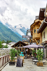 Image showing Street view of Chamonix town, France