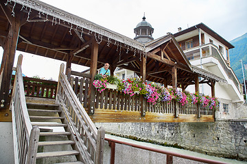 Image showing Street view of Chamonix town, France