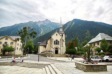 Image showing Street view of Chamonix town, France