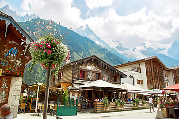 Image showing Street view of Chamonix town, France