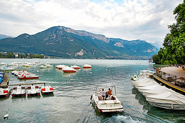 Image showing Panoramic view of Lake Annecy in France