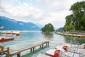 Image showing Panoramic view of Lake Annecy in France