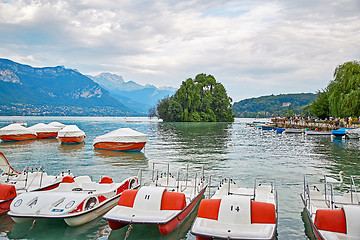 Image showing Panoramic view of Lake Annecy in France