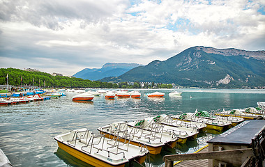 Image showing Panoramic view of Lake Annecy in France