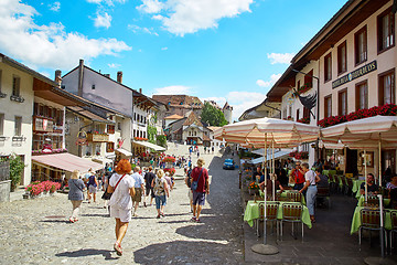 Image showing Street view of Old Town Gruyere