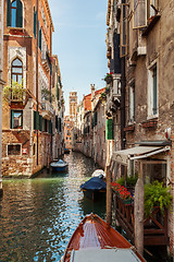 Image showing Venice canal scene in Italy