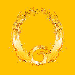 Image showing Splashing beer in the shape of glass of arms.