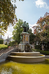 Image showing Statue of Egmont and Hoorne on Petit Sablon Square in Brussels