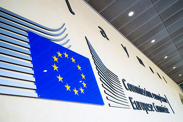 Image showing Logo of the European Commission building in Brussels.