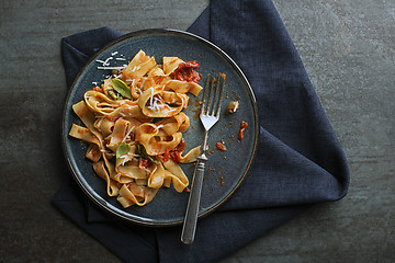 Image showing Pasta with tomato sauce