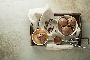 Image showing Coffee ice cream