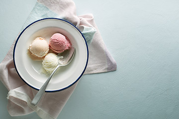 Image showing Ice cream scoops yogurt