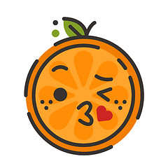 Image showing Emoji - kiss orange smile. Isolated vector.