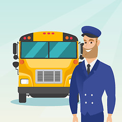 Image showing Young caucasian school bus driver.