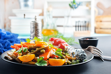 Image showing vegetables with chicken leg