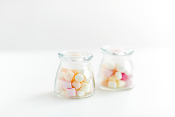 Image showing close up of jars with marshmallows