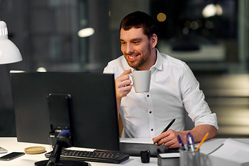 Image showing designer with computer and pen tablet at office