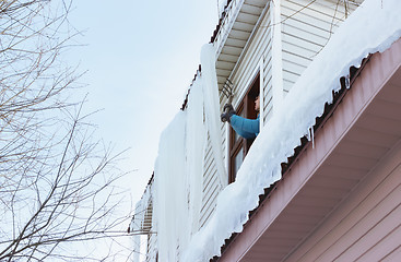 Image showing Seasonal Icicles Removal After Extreme Weather Events