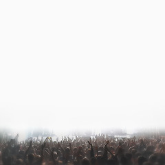 Image showing Crowd With Hands Up At A Live Music Show