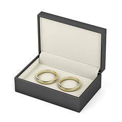 Image showing Box with gold wedding rings