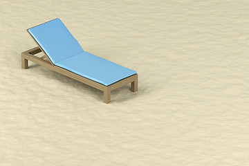 Image showing Sun lounger on the beach