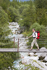 Image showing Hiker with rucksack