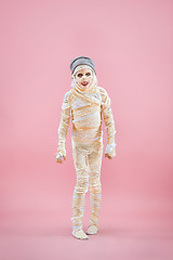 Image showing Studio image of a young teen girl man bandaged,